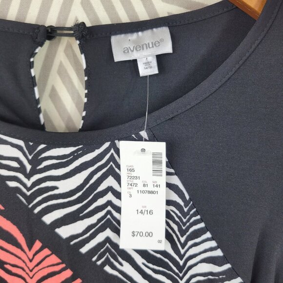 NEW Avenue Maxi Dress Plus 14/16 1X Modest Casual Stretchy Long Zebra Geometric - Picture 6 of 7